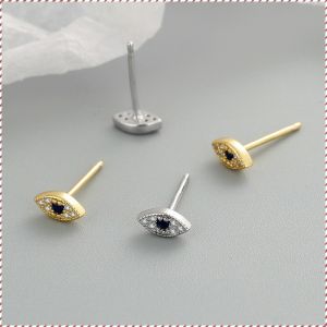 ต่างหู ประดับเพชร แฟชั่น ดวงตาปีศาจ ตกแต่ง สง่างาม ผู้ใหญ่ s925 สีเงิน