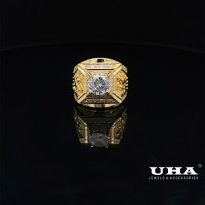 N1186 Nhẫn nam có lót lòng đính đá CZ cao cấp UHA