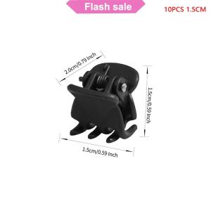 SHENHAO2🎀 10 Kẹp vuốt tóc cái lốc cho phụ nữ 1.0 1.5cm nhỏ màu nâu đen trong suốt bằng nhựa móng vuốt nhỏ trẻ em phụ kiện tạo kiểu tóc