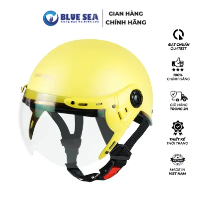 Mũ bảo hiểm 1/2 đầu nửa đầu có kính BLUESEA A366K - Đủ màu Thời trang - Freezise - Chính hãng