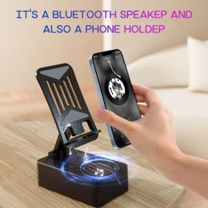 3 in 1 Bluetooth Speaker Power Bank HolderPhone Stand with Bluetooth Speaker HD Surround Speaker