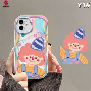 (Lokal Ready) PENGER Casing hp Realme C53 C55 C33 C31 C30 C35 C21Y C25Y C11 C20 C15 C12 C25S Realme 10 5 5i 6i C3 8 7 6Pro C2 8i 7i C17 A1K 3D Wavy Curved Edge Creative Little Monster Cute Clown Case Cover