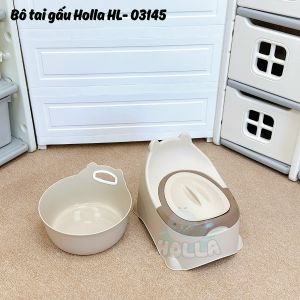Bô tai gấu bô vệ sinh Holla có nắp đậy tiện lợi cho bé BabyUS
