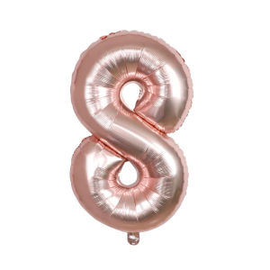 SHUAIAN Balon Foil Huruf Rose Gold A-Z Angka Rose Gold 0-9 Ukuran 40 Cm