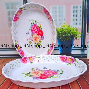 2 PCS MANGKUK BESAR  SAJI LOYANG OVAL CEKUNG LEBAR 27 CM TINGGI 4 CM PIRING SAJI LAUK PRASMANAN