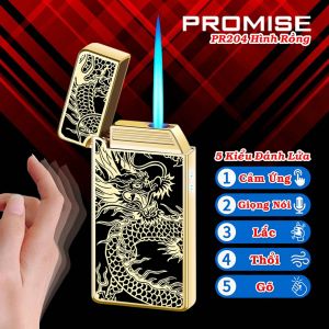HỘP QUẸT BẬT LỬA GA ĐIỆN CẢM BIẾN ÂM THANH GIỌNG NÓI HỌA TIẾT HÌNH RỒNG SUPONSHOP