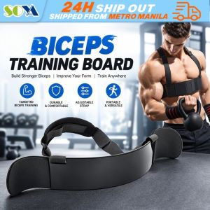 Bicep Training Armrest Support Board Ergonomic Training Board for Bicep Muscle Concentration Arm Workout Gear with Nylon Strap Aluminum Base for Heavy Lift Home Gym