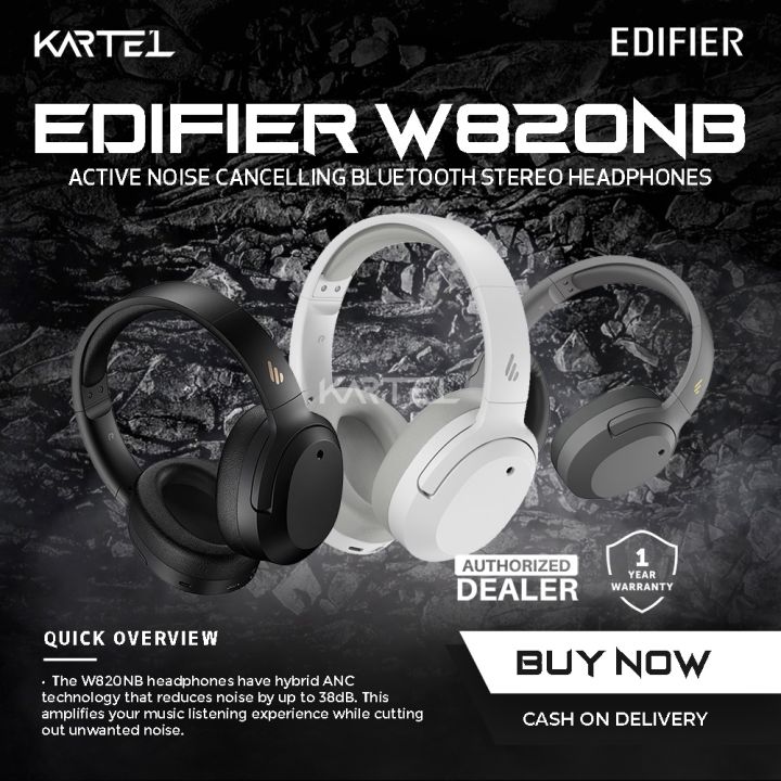 EDIFIER W820NB Light weight Active Noise Cancelling Bluetooth Headset ...