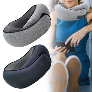 2026 New Arrival Snail Shape Travel Neck Pillow Memory Foam U-Shaped Pillow Adjustable Soft Neck Support Portable Cushion For Travel Nap Daily Rest