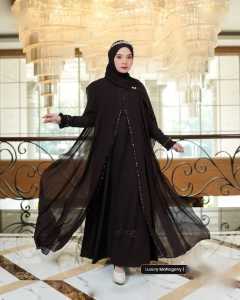 Busana Muslim Abaya Turkey arabian Haliza Abaya Moeslim Bahan Ceruty Mix payet premium Gaun Remaja moeslim Trendy Fashion Lebaran Look Size M L XL XXL