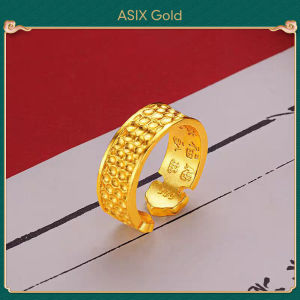 ASIX GOLD แหวนวินเทจสไตล์จีนมงคลชุบทอง 24K 18K ทองชุบทองแฟชั่นสูงโบราณมังกรสเกลเปิดแหวน แหวนผู้ชายผู้หญิง แหวนนําโชค ไม่มีอาการแพ้ ไม่ดําคล้ํา จะไม่ลอก ของขวัญที่ยอดเยี่ยม