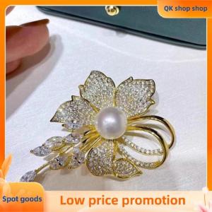 ✨QK shop✨ Fashion Rhinestone Flowers Imitation Pearl Brooches For Women Clothing Coat Jewelry Accessries Gifts