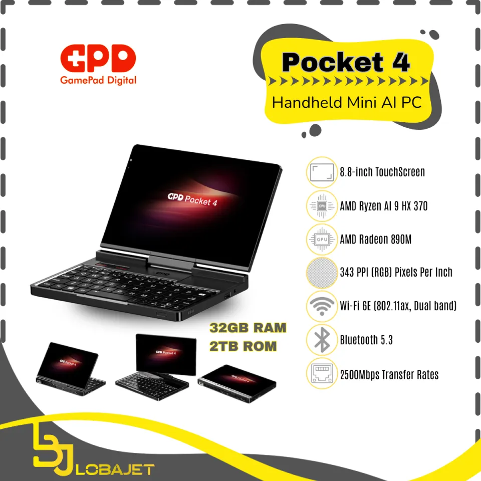GPDPocket4 CPU:RyzenAI9 HX 370 32GB 2TB GPD Pocket 4 2025 AMD AI 9