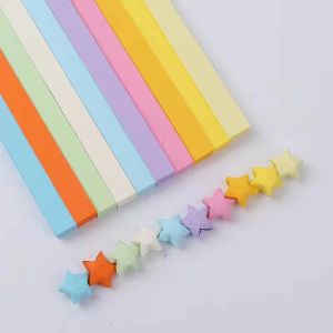 Stars Origami Paper Strips Fold DIY Hand Crafts Colorful Cartoon Lucky Star Decoration Paper Star Wish Creative Gift