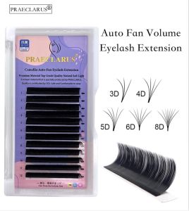 PRAECLARUS Lông Mi Hoa Trà Tự Động Mở Rộng Lông Mi Nở Dễ Uốn Cong Lông Mi Cá Nhân Khối Lượng Cao Cấp Có Hoa Tự Động Lông Chồn Chất Liệu Cao Cấp Màu Đen Mờ Hàng Mi Tự Động Nở Thứ 1