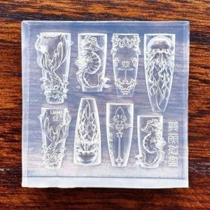 1PC Sea Shell Starfish Fishtail 3D Silicone Nail Mold Jellyfish Conch Transparent Mold Nail Art Carving Template DIY Accessories H260729