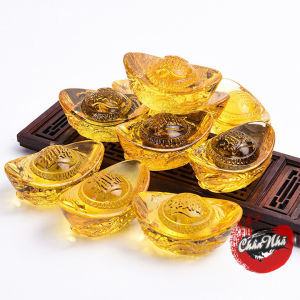 Thỏi vàng song long pha lê size lớn 10cm