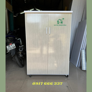 TỦ NHỰA ĐÀI LOAN QUẦN ÁO 2 CÁNH SỒI KEM NHỎ GỌN CHO BÉ