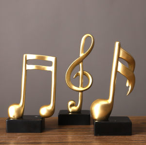 Mô hình 3 nốt nhạc khoá sol mạ đồng trang trí đàn Piano đồ decor trang trí nội thất tủ kệ  bàn làm việc...