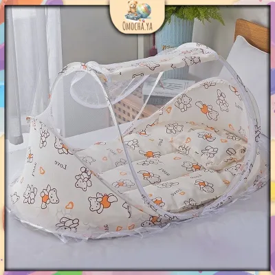 Tilam Baby Kelambu Baby Mosquito Net Baby Bed 3 In 1 Set (Foldable) Kelambu + Tilam + Bantal