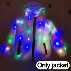 DGY Cool LED Lights Clothes Mens Luminous Jacket with LED Lights Rave Performance Dress for Dancing LED Costume for Night RunningNKP