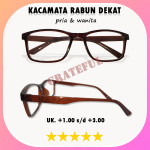 Kacamata Khusus Membaca Plus Ready Ukuran +1.00 +1.25 +1.50 +1.75 +2.00 +2.25 +2.50 +2.75 +3.00 Untuk PRIA WANITA Bingkai Kotak Warna Coklat - OPTIK PLUS