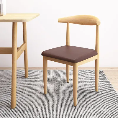 Wood Color Chair Dining Chair Living Room Chair dressing stool Computer Chair Study Chair Kerusi kayu Keru Solid Color Wood With PU Leather Cushion