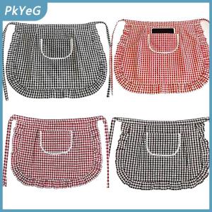 PkYeG Tạp dề vuông kiểm tra nửa eo Tạp dề chất liệu cotton chống vết bẩn thoáng khí nấu ăn tại nhà quần áo làm việc phụ kiện nhà bếp