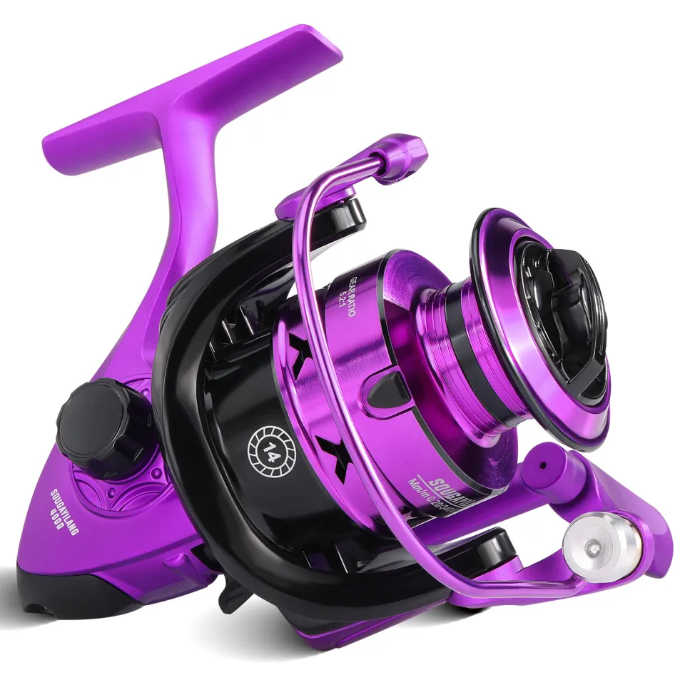 Sougayilang Spinning Reel 2000-5000 Purple Fishing Reel Superior