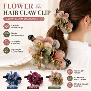 Fashion Banana Clip Retro Style Anti-Slip Banana Clip Elegant Rose Flower Hairpin Ponytail Clip