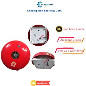 Chuông báo cháy 6iches 220v chuông cảnh báo cháy báo khói kết nối tủ chung tâm chuông điện 220v tiến thành thiết bị phòng cháy chữa cháy Hàng chất lượng cao giá rẻ Loại 1