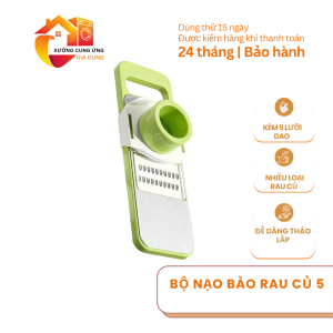 Bộ nạo bào rau củ 5 trong 1 inox cao cấp bộ bào rau củ kèm 5 lưỡi dao đa năng tiện dụng nhà bếp