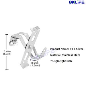 [OKLIFE®]Black Silver Metal Glass Shelf cket X Shape Double Peg Adjustable Wall Mount Glass Clamp Support Holder