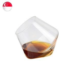 Transparent Glass Tumbler for Spirits and Western Liquor Creative High-End Luxury Rotating Whiskey Cup