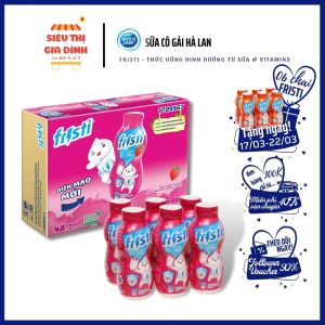 [MIỄN PHÍ VẬN CHUYỂN TOÀN QUỐC]Thùng sữa chua uống fristi cho bé hương dâu 48 chai 80ml sữa chua cho bé từ sữa&vitamin ADB bổ sung chất xơ tiêu hóa tốt tăng đề kháng cung cấp năng lượng hấp thụ canxi-siêu thị gia đình