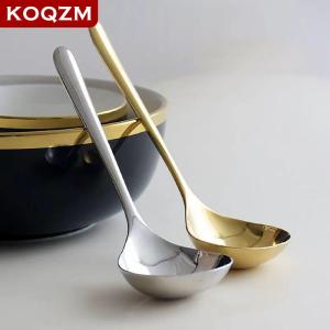 [COD] KOQZM KITCHEN Stainless Steel Big Head Round Spoon Net Red en Dinner Long Handle Stirring Dessert Spoons For Kitchen Accessories Gadgets