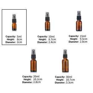 DecoRaya Botol Kaca Amber Semburan Halus Kualiti Premium Fine Mist Amber Glass Spray Bottle High Quality Essential Oil Container Aromatherapy Storage Cosmetic Packaging Reusable Eco Friendly Portable Travel Size Home DIY Beauty Skincare Products 细雾优质喷瓶 DR