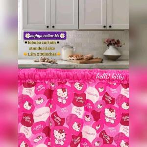 GLAMOUR CURTAIN Lababo Kitchen Sink Curtain - Printed Geena Cloth 1.5mx30inches Hook/String Type fabric cloth curtain