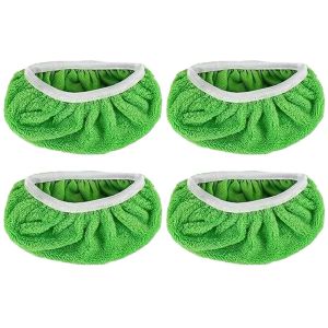 WELLNOW 4Pcs หัวม็อบแบน แผ่นถูพื้นไมโครไฟเบอร์ ซักได้ ใช้ซ้ำได้ ผ้ากวาด ใหม่ ฟองน้ำดูดซับ ผ้าม็อบ สำหรับการทำความสะอาดแบบเปียกและแห้ง