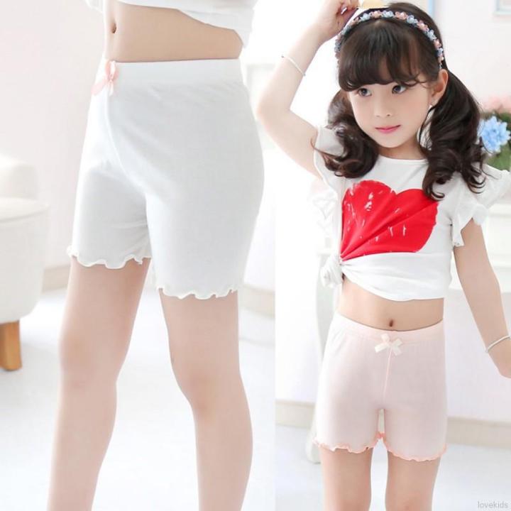 Children Summer Shorts Girls Lace Safety Pants Kids Panties Girls Underwear  Leggings Baby Clothes 3-10y Teen Solid Boxer Short
