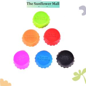 Sunflower 6pcs Reusable Silicone Bottle Caps Beer Cover Soda Cola Lid Wine Saver Stopper

