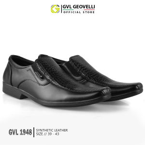 Gvl Geovelli Sepatu Pantopel Kerja Kantor Pria SlipOn Daffin 1948 Natural Hitam Formal Kasual 39-43