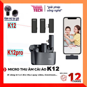 Micro thu âm cài áo K12 K12pro lọc ồn thu xa khi quay video livetream dễ dàng kết nối
