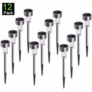 12 Pcs Led Solar Light Outdoor Solar Led Lawn Lamps Street Lighting Luminaria For Garden Decoration Solar Powered Path Lights