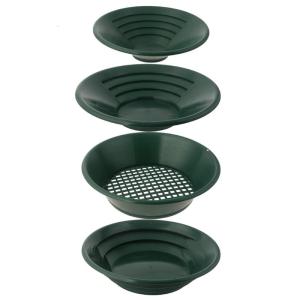 4 pcs Plastic Green Color Gold Pan Used for Mining & Sieving Pan Kit Suitable for Gold Filtering in Rivers & Waters