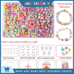 JiaShuo Baby Toy 1 Set Creative Loose Spacer Beads Making Bracelet Necklace 10 24 Grid Girl Jewelry Kit Toy DIY Handmade Beaded Childrens Toys Gift