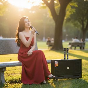 Loa kéo VS Audio Model KN230 3 Way 2 bass 30 tích hợp vang số 2 tay Micro UHF Bảo hành 12 Tháng