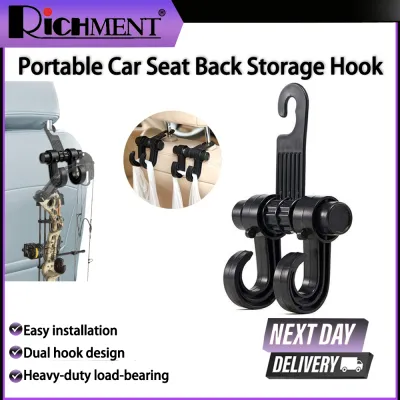 RICHMENT 1Pcs Universal Car Seat Back Storage Hook Sundries Hanger Bag Holder Multifunction Car Hooks Vehicle Storage Organizer
