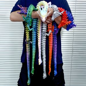 60CM 3D Printed Gem Dragon Crystal Fidget Toy Rotatable Articulated Dragon Gift for ADHD Perfect for Birthdays Holiday Gif