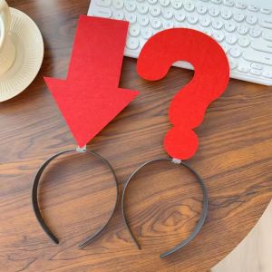 2Pcs Creative Arrowhead Question Mark Shape Headband Funny Arrow Cute Hairband Photo Prop Headdress Festival Party Decor